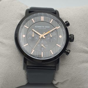 Kenneth Cole Men’s Quartz Leather Strap Grey Dial 46mm Watch KC0821005