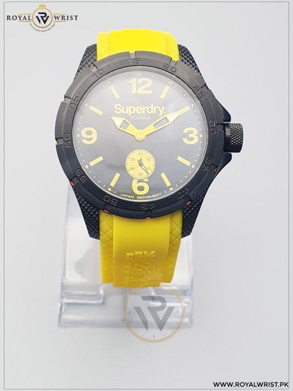 Superdry Men’s Quartz Silicone Strap Black Dial 44mm Watch SYG5057