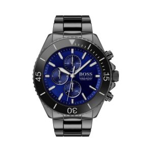 Hugo Boss Men’s Chronograph Quartz Stainless Steel Blue Dial 48mm Watch 1513743