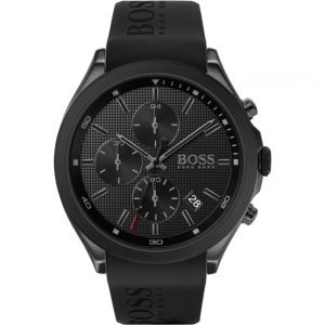 Hugo Boss Men’s Quartz Silicone Strap Black Dial 44mm Watch 1513720