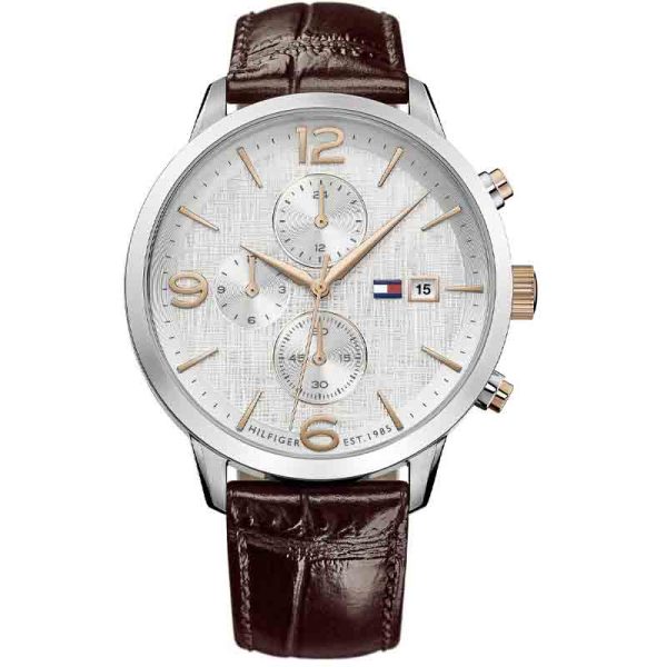 Tommy Hilfiger Men’s Quartz Leather Strap White Dial 42mm Watch 1710360