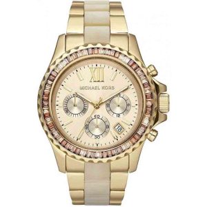 Michael Kors Women’s Quartz Stainless Steel Gold Dial 42mm Watch MK5874