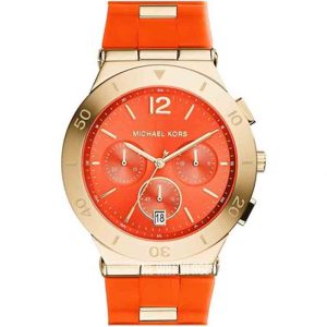 Michael Kors Women’s Quartz Silicone & Stainless Steel Orange Dial 40mm Watch MK6172