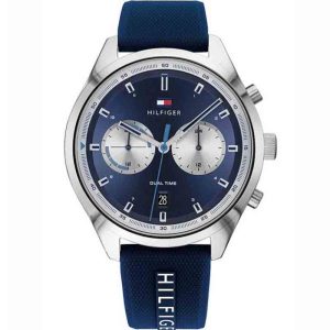 Tommy Hilfiger Men’s Quartz Silicone Strap Blue Dial 44mm Watch 1791781
