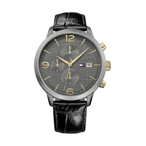 Tommy Hilfiger Men’s Quartz Leather Strap Grey Dial 42mm Watch 1710357