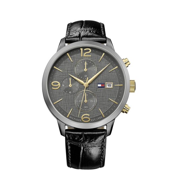 Tommy Hilfiger Men’s Quartz Leather Strap Grey Dial 42mm Watch 1710357