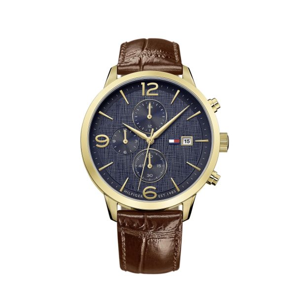 Tommy Hilfiger Men’s Quartz Leather Strap Blue Dial 42mm Watch 1710359
