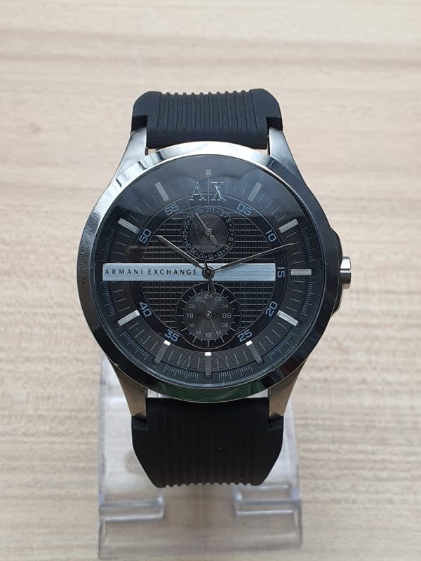 Armani Exchange Men’s Quartz Silicone Strap Black Dial 46mm Watch AX2120