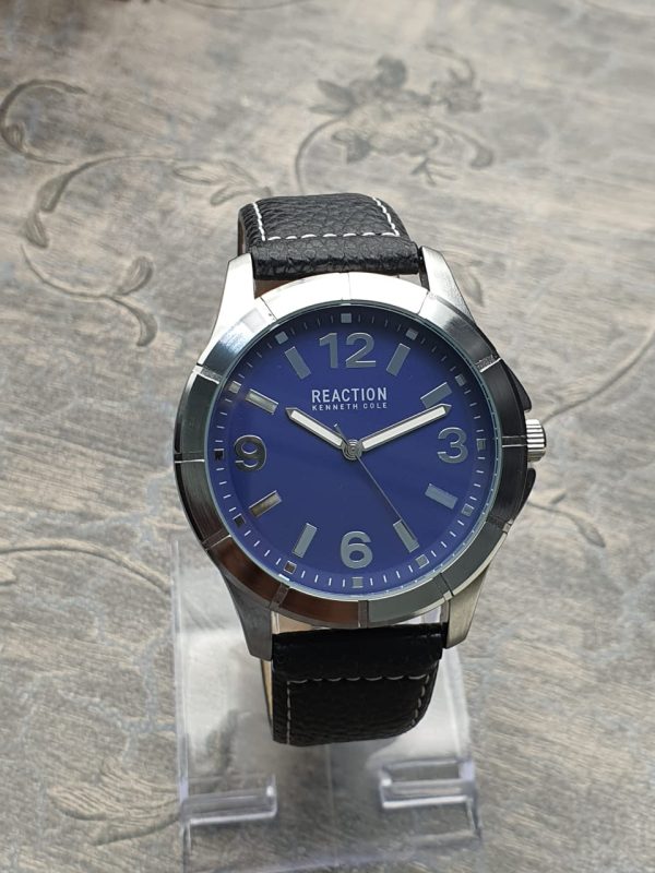 Reaction Kenneth Cole New York Men’s Quartz Leather Strap Blue Dial 45mm Watch KCR252/2
