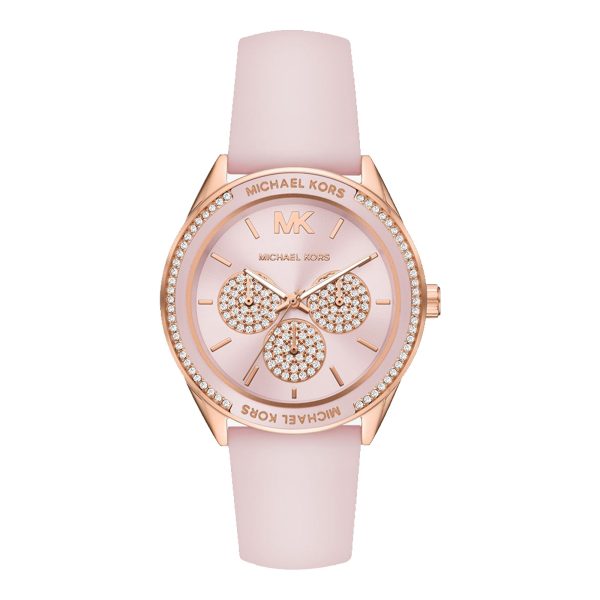 Michael Kors Women’s Quartz Silicone Strap Pink Dial 40mm Watch MK6946