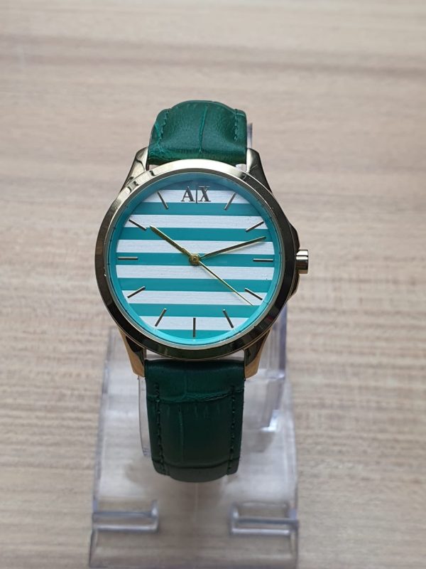 Armani Exchange Women’s Quartz Leather Strap Sky Blue & Silver Dial 36mm Watch AX5237