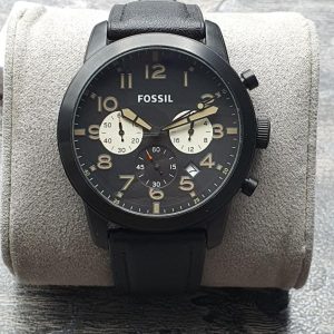 Fossil Men’s Quartz Leather Strap Black Dial 43mm Watch FS5143B