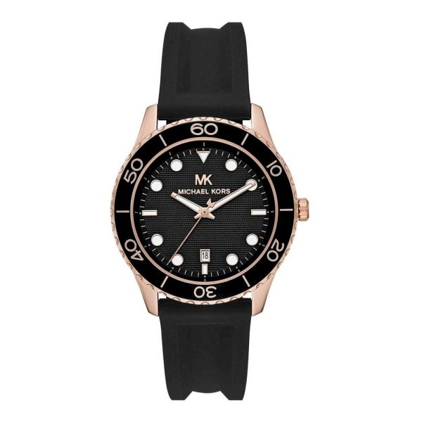 Michael Kors Women’s Quartz Silicone Strap Black Dial 40mm Watch MK6852