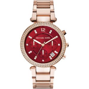 Michael Kors Women’s Quartz Stainless Steel Red Dial 39mm Watch MK6106