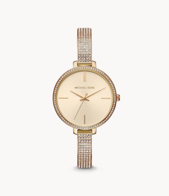 Michael Kors Women’s Quartz Stainless Steel Gold Dial 36mm Watch MK3784 ...