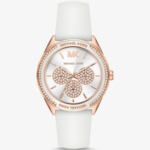 Michael Kors Women’s Quartz Silicone Strap White Dial 40mm Watch MK6945