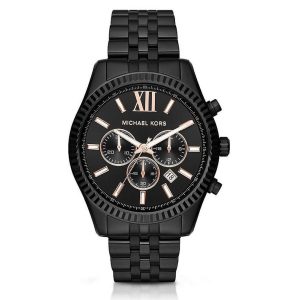 Michael Kors Men’s Chronograph Stainless Steel Black Dial 45mm Watch MK8467