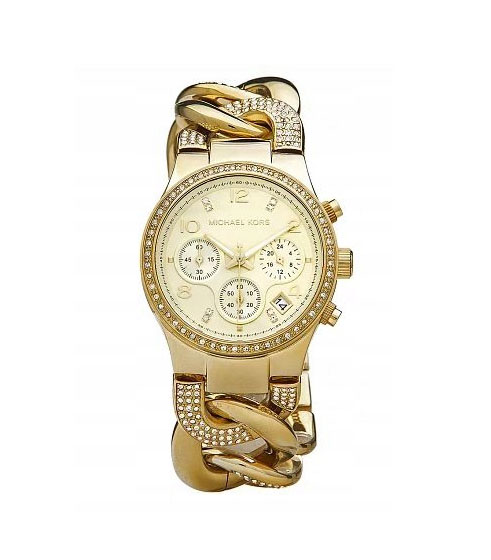 Michael Kors Women’s Quartz Stainless Steel Gold Dial 38mm Watch MK3150 ...