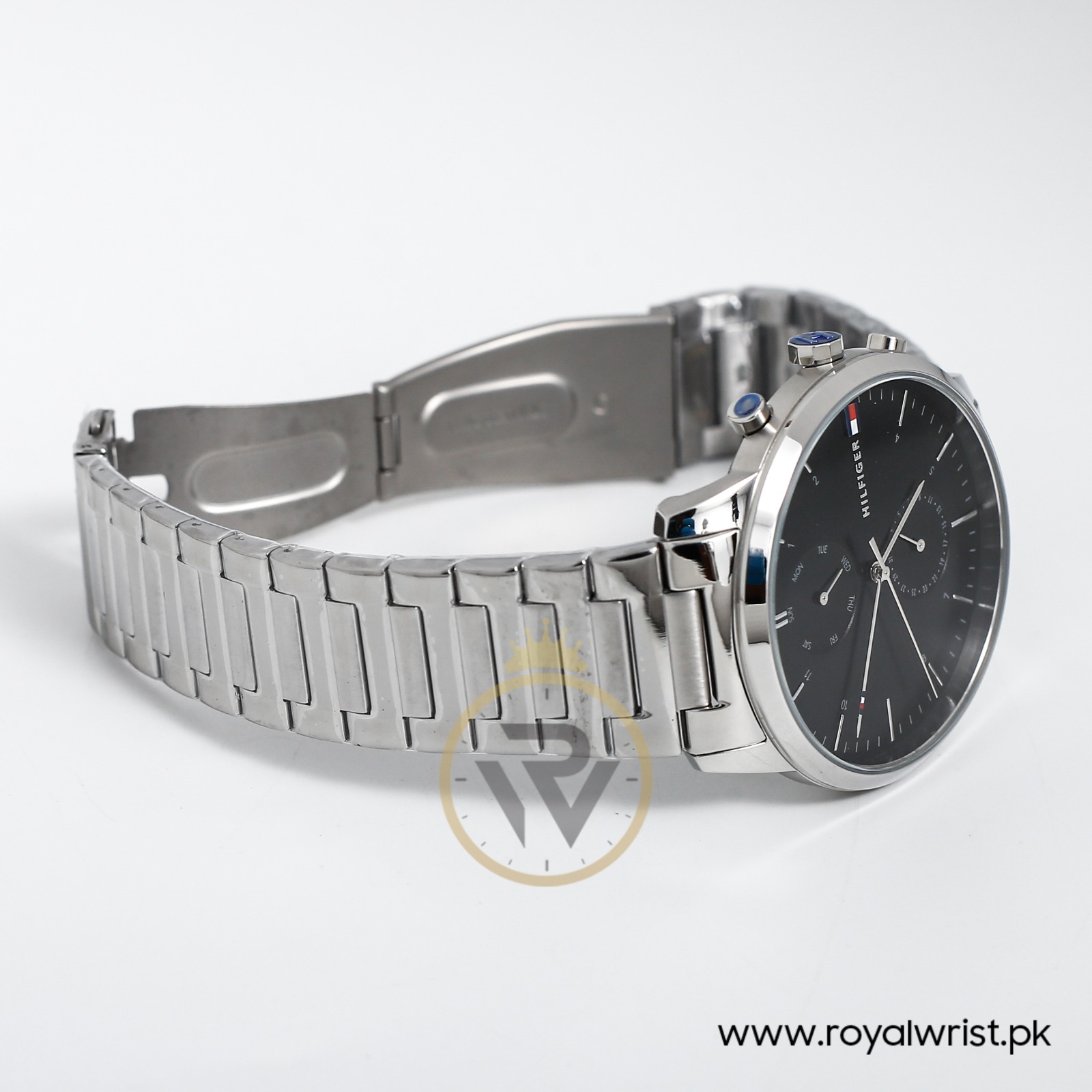 Tommy Hilfiger Men\'s Quartz 44mm Stainless – 1710407 Black Steel Dial Watch