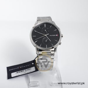 Tommy Hilfiger Men\'s Quartz Stainless Steel Black Dial 44mm Watch 1710407 –