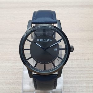 Kenneth Cole New York Men’s Quartz Leather Strap Grey Dial 44mm Watch KC50560005