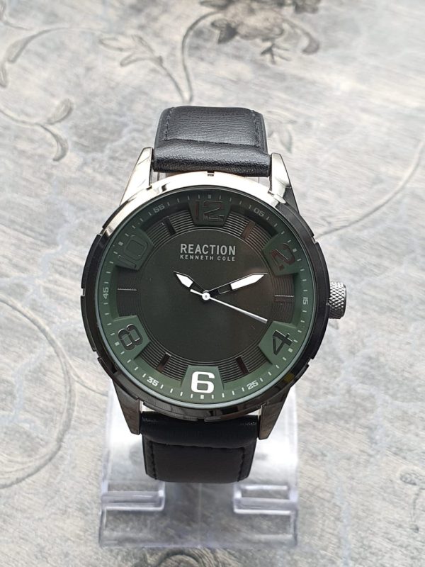 Reaction Kenneth Cole New York Men’s Leather Strap Dark Green Dial 45mm Watch KCR255