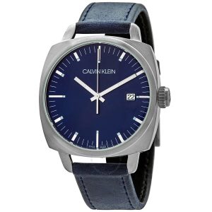 Calvin Klein Men's Quartz Leather Strap Blue Dial 39mm Watch K9N111VN