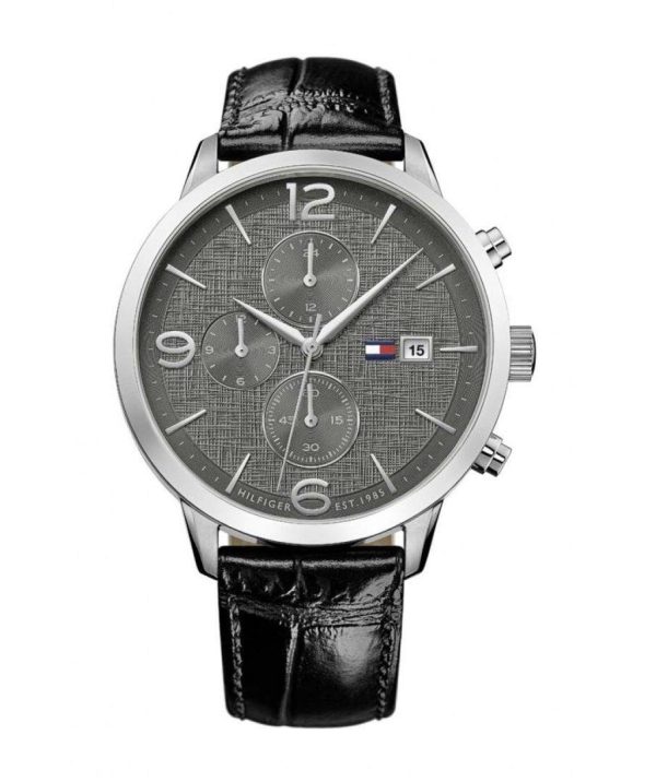 Tommy Hilfiger Men’s Quartz Leather Strap Grey Dial 42mm Watch 1710361