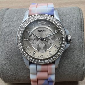 Fossil Women’s Quartz Silicone Strap Silver Dial 38mm Watch CE1010