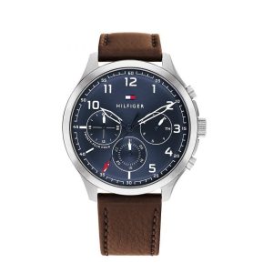 Tommy Hilfiger Men’s Quartz Leather Strap Blue Dial 45mm Watch 1791855