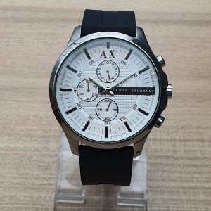 Armani Exchange Men’s Quartz Silicone Strap White Dial 46mm Watch AX2165/2