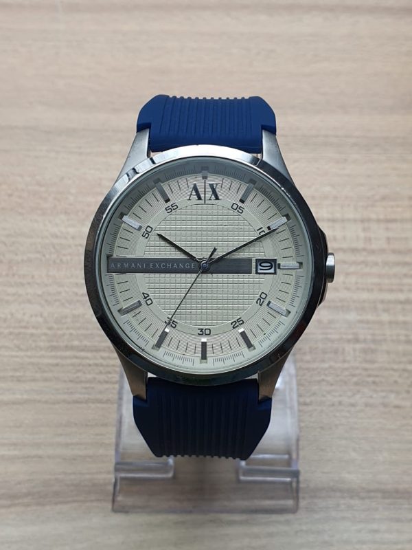 Armani Exchange Men’s Quartz Silicone Strap Off-White Dial 46mm Watch AX2100