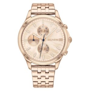 Tommy Hilfiger Women’s Quartz Stainless Steel Rose Gold Mother Of Pearl Dial 39mm Watch 1782120