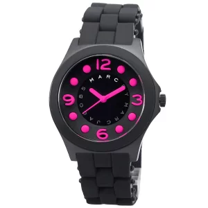 Marc by Marc Jacobs Women’s Quartz Silicone & Stainless Steel Chain Black Dial 36mm Watch MBM2530