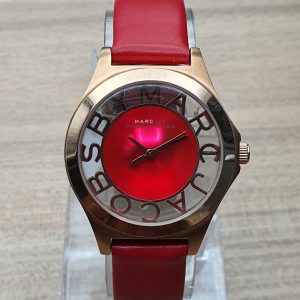 Marc by Marc Jacobs Women’s Quartz Leather Strap Red Dial 34mm Watch MBM1338