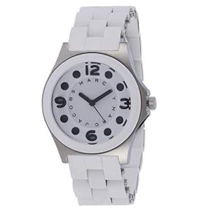 Marc by Marc Jacobs Women’s Quartz Silicone & Stainless Steel Chain White Dial 36mm Watch MBM2503