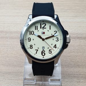 Tommy Hilfiger Men’s Quartz Silicone Strap Off-White Dial 44mm Watch TH142125