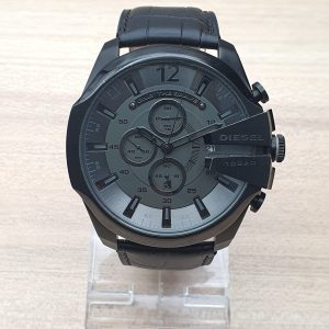 Diesel Men’s Quartz Leather Strap Dark Grey Dial 53mm Watch DZ6776