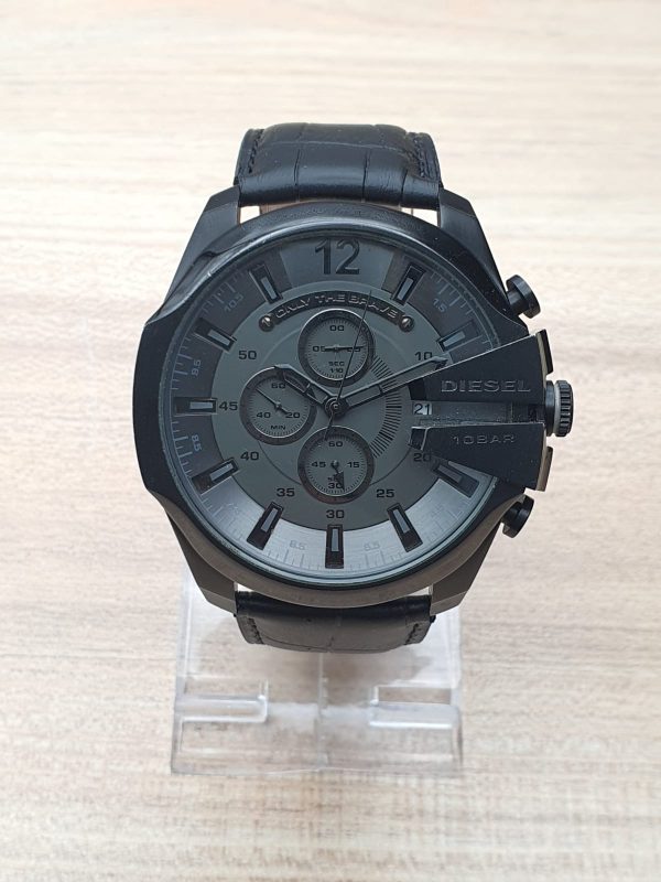 Diesel Men’s Quartz Leather Strap Dark Grey Dial 53mm Watch DZ6776