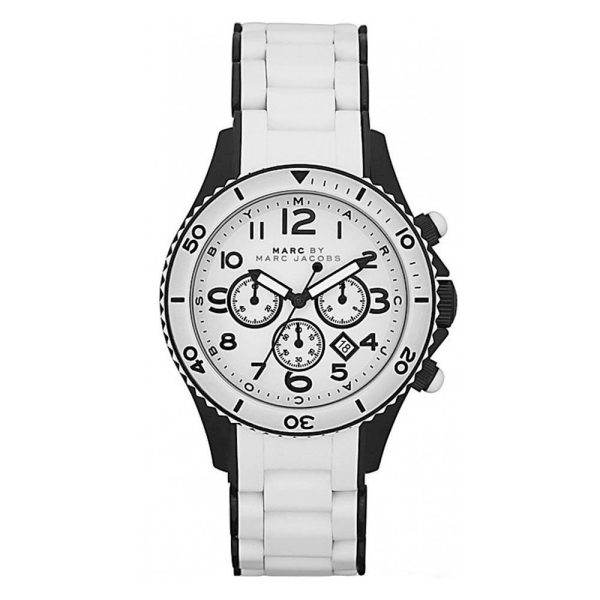 Marc by Marc Jacobs Women’s Quartz Silicone Stainless Steel Chain White Dial 40mm Watch MBM2574