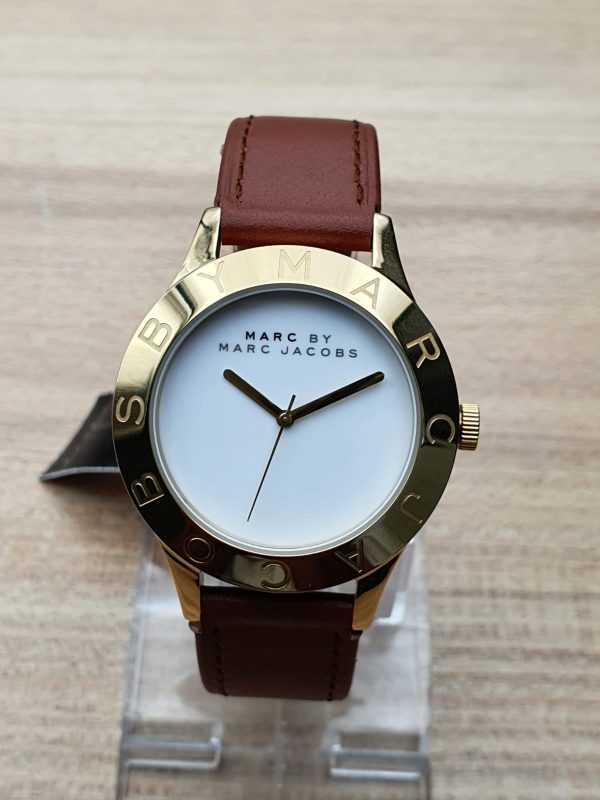 Marc by Marc Jacobs Unisex Quartz Leather Strap White Dial 40mm Watch MBM1218