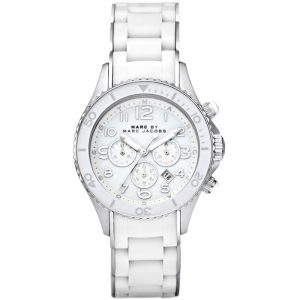 Marc by Marc Jacobs Women’s Quartz Silicone & Stainless Steel Chain White Dial 40mm Watch MBM2545