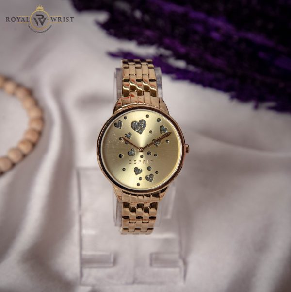 Esprit Women’s Quartz Stainless Steel Gold Dial 38mm Watch ES109782