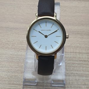 Pierre Cardin Women’s Swiss Made Quartz Leather Strap White Dial 34mm Watch 103702