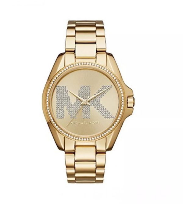 Michael Kors Women’s Quartz Stainless Steel Gold Dial 43mm Watch MK6555 ...
