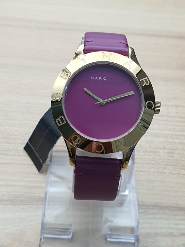 Marc by Marc Jacobs Women’s Quartz Leather Strap Purple Dial 40mm Watch MBM1203