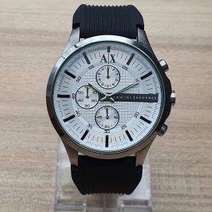 Armani Exchange Men’s Quartz Silicone Strap White Dial 46mm Watch AX2165/3