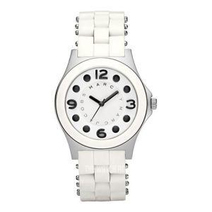 Marc by Marc Jacobs Women’s Quartz Silicone & Stainless Steel Chain White Dial 36mm Watch MBM2533