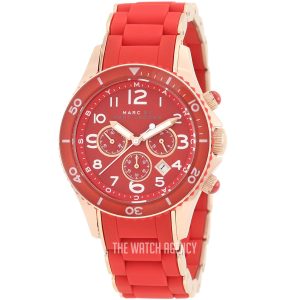 Marc by Marc Jacobs Women’s Quartz Silicone & Stainless Steel Chain Red Dial 40mm Watch MBM2577