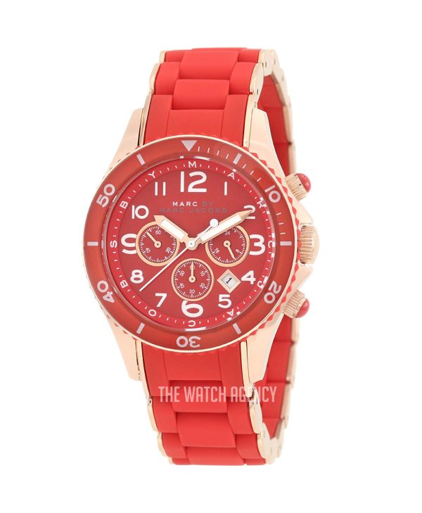 Marc by Marc Jacobs Women’s Quartz Silicone & Stainless Steel Chain Red Dial 40mm Watch MBM2577